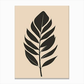 Leaf On A Beige Background Canvas Print