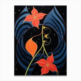 Gloriosa Lily 3 Hilma Af Klint Inspired Flower Illustration Canvas Print