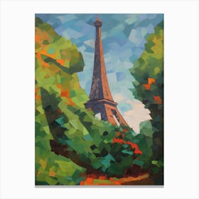 Eiffel Tower Paris France David Hockney Style 5 Canvas Print