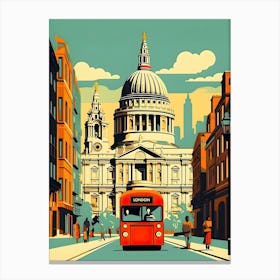 London England Retro Vintage Travel Canvas Print