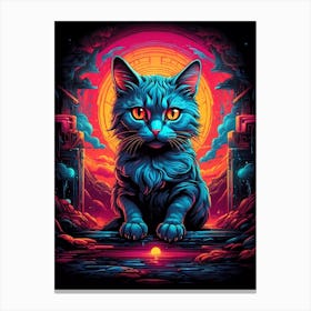 Psychedelic Cat 5 Canvas Print