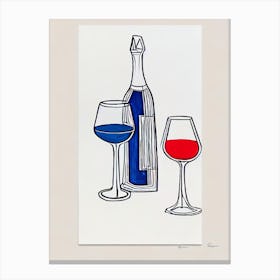 Blanc De Blancs Picasso Line Drawing Cocktail Poster Canvas Print