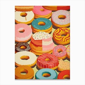 Donuts Vintage Illustration 1 Canvas Print
