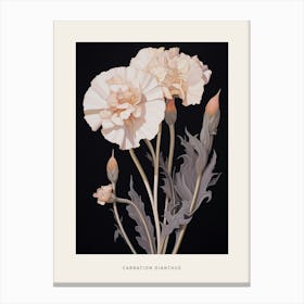 Flower Illustration Carnation Dianthus 7 Poster Canvas Print