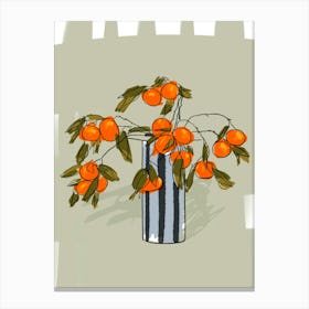 Oranges In A Vase Art Print Canvas Print