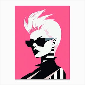 Pink Punk Icon: Minimalist Expression Canvas Print