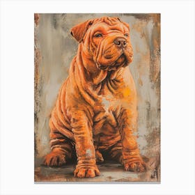 Chinese Shar Pei Acrylic Painting 5 Canvas Print