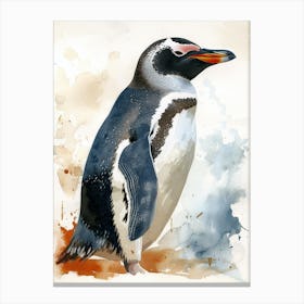 Humboldt Penguin Volunteer Point Watercolour Painting 3 Canvas Print