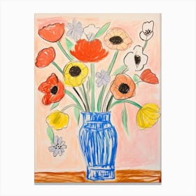 Flower Painting Fauvist Style Poppy 2 Canvas Print