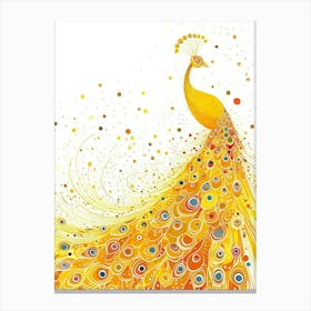 Yellow Peacock 2 Canvas Print