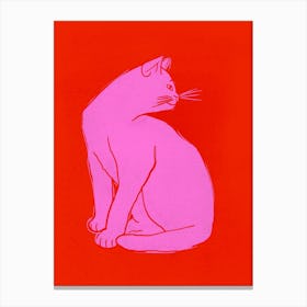 Pink Cat Canvas Print