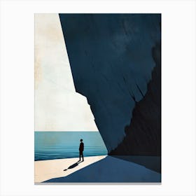 Man Standing In Front Of A Cliff Canvas Print