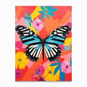 Pop Art Zebra Longwing Butterfly  3 Canvas Print