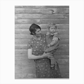 Mrs, Ed Boltinger And One Of Her Children On Farm Near Ringgold, Iowa By Russell Lee Canvas Print