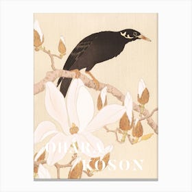 Myna on a Magnolia by Ohara Koson Canvas Print