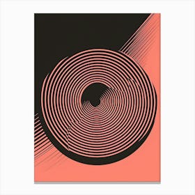 Spiral In Pink And Black Canvas Print