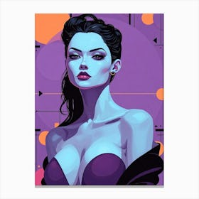 DVivid Purple Women Illutsration Canvas Print