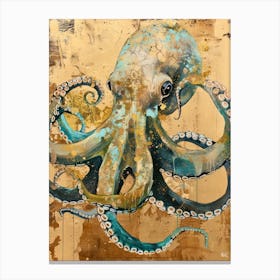 Dumbo Octopus Gold Effect Collage 2 Canvas Print