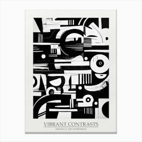 Vibrant Contrasts Abstract Black And White 6 Poster Canvas Print