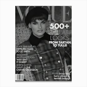 Vogue September 1991 Model Linda Evangelista Canvas Print