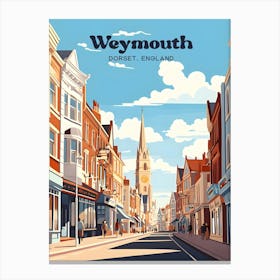 Weymouth Dorset England Town Modern Travel Art Canvas Print