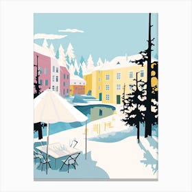 Espoo, Finland, Flat Pastels Tones Illustration 2 Canvas Print