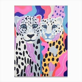 Colourful Kids Animal Art Snow Leopard Canvas Print