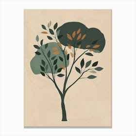 Eucalyptus Tree Minimal Japandi Illustration 1 Canvas Print