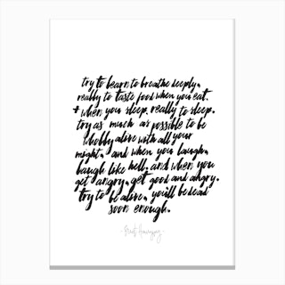 Ernest Hemingay Canvas Print