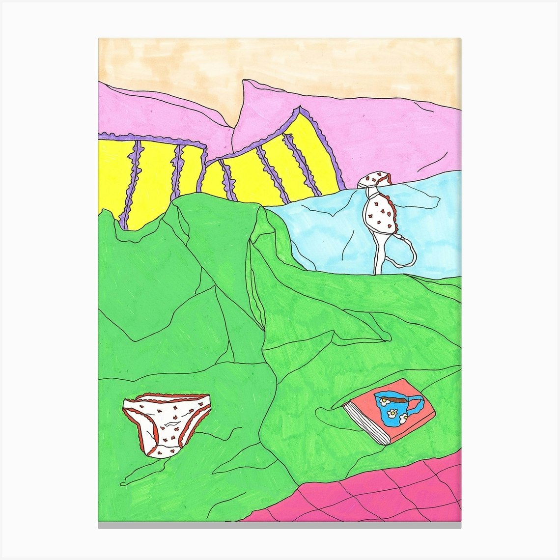 Lazy Day In Bed Canvas Print by Grace De Kroon