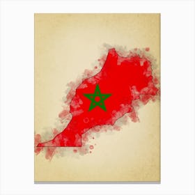 Morocco Flag Vintage Canvas Print