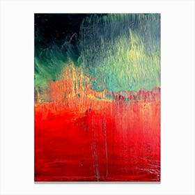 Red and Green Abstract, Oil Painting on Canvas Canvas Print