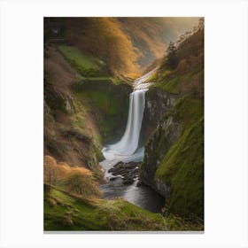 Pistyll Rhaeadr, United Kingdom Realistic Photograph (3) Canvas Print