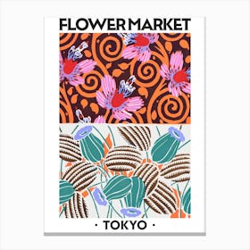 Flower Market Tokyo Eugene Seguy Vintage Botanical Canvas Print