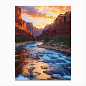 Sunset In The Grand Canyon Canvas Print