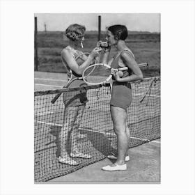 Vintage Women Tennis Cigarettes Canvas Print