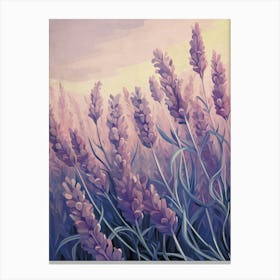 Vintage Lavender Field Canvas Print