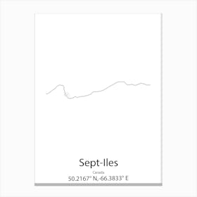 Sept Iles,Canada Minimalist Map Canvas Print