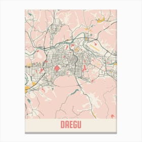 Daegu Map Poster Canvas Print