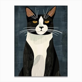 Black And White Cat 34 Canvas Print