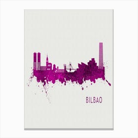 Bilbao Spain City Purple Canvas Print