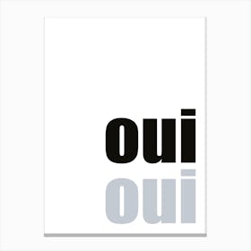Black & White ‘Oui Oui’ Bathroom Canvas Print