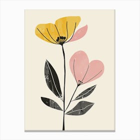 Munich Flower Market Boho Minimalist Style Canvas Print