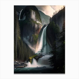Shannon Falls, Canada Realistic Photograph (3) Canvas Print