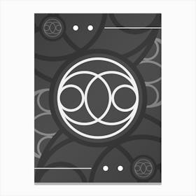 Geometric Glyph Abstract Array in White and Gray n.0033 Canvas Print