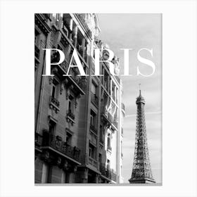 Paris Travel Poster Black and White - Eiffel Tower_2365342 Canvas Print