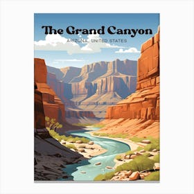 The Grand Canyon Arizona USA Adventure Modern Travel Illustration Canvas Print