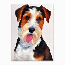 Wire Fox Terrier 3 Watercolour dog Canvas Print