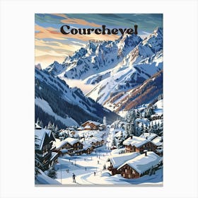 Courchevel France Skiing Resort Travel Art Canvas Print