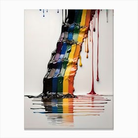 Crayons of a Liquid Prism: A Melted Rainbow Canvas Print